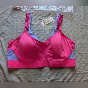 NWT Natori Gravity High Impact Underwire Sports Bra 38B Raspberry/Blue